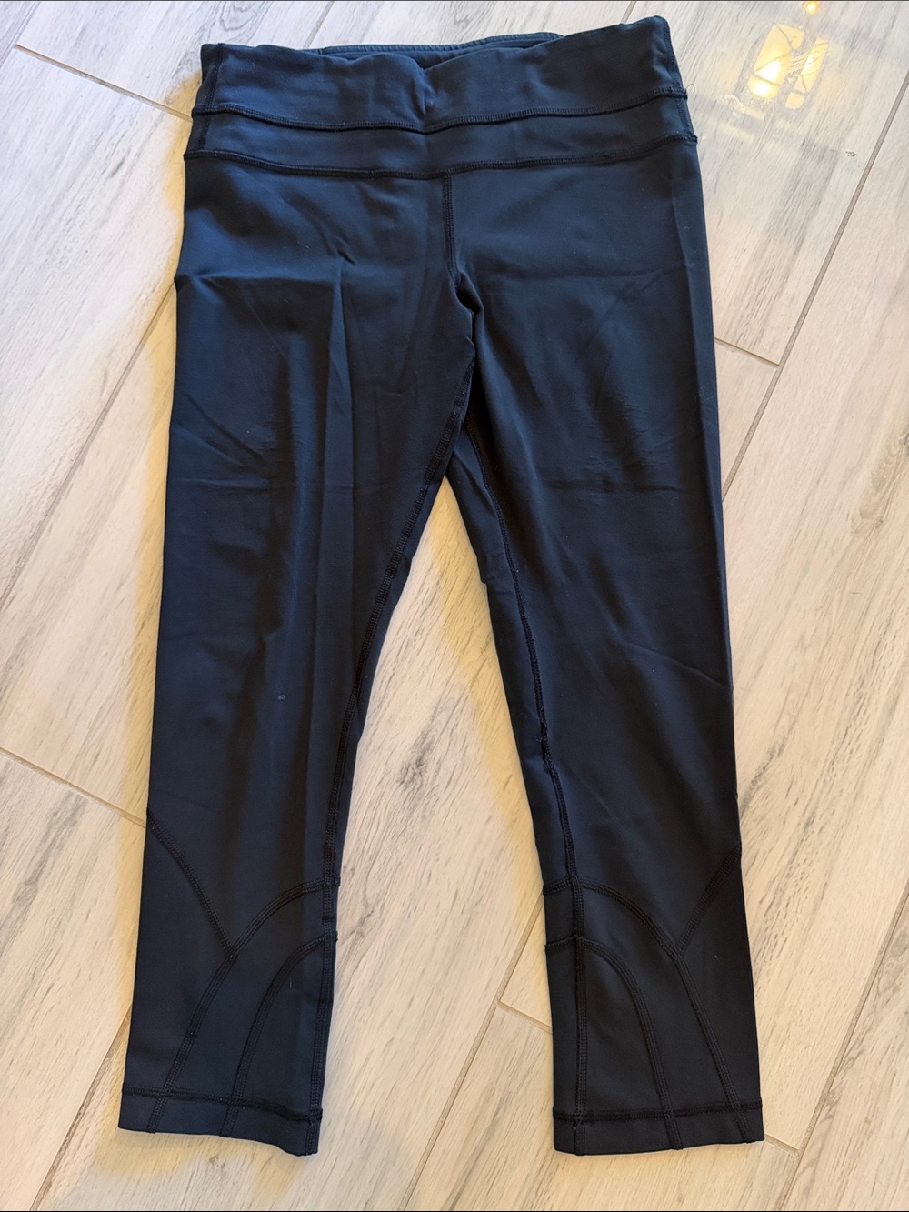 lululemon athletica Black Capri Leggings with Wide Waistband
